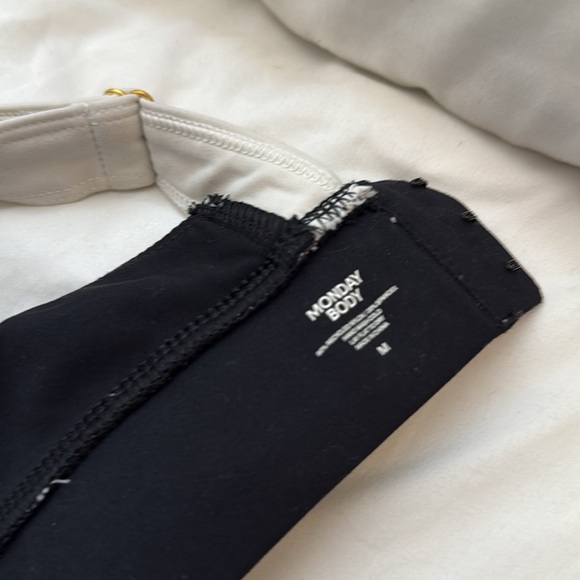 Monday Swimwear Black and Cream Sports Bra - Picture 5 of 7